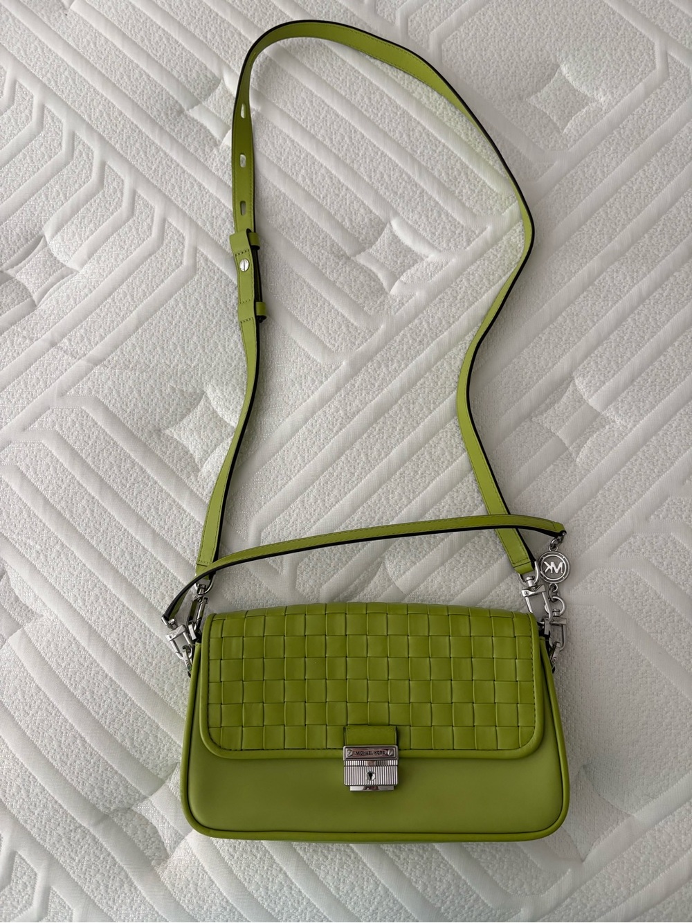 MICHAEL Michael Kors Lime Green Woven Leather Crossbody Bag